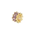 Premium 18K gold plated spacer bead with baguette-cut purple zircon for DIY jewelry - Pendant Only (Without Chain) / Gold Tone Purple Zirconia