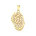 Detail of 18K gold plated letter C pendant with sparkling zircons - Letter C Pendant Only (Without Chain) / Gold