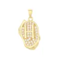 Détail d'un pendentif lettre H plaqué or 18 carats orné de zircons scintillants - Pendentif Lettre H Seul (Sans Chaîne) / Or