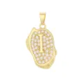 Gros plan détaillé du pendentif lettre I plaqué or 18 carats avec oxydes de zirconium - Pendentif Lettre I Seul (Sans Chaîne) / Or