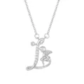 Elegant silver letter L pendant necklace with a fairy and sparkly zirconia crystals - Letter L (ZXL-009) / Gold