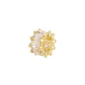 Premium 18K gold plated spacer bead with baguette zirconia for DIY jewelry making - Pendant Only (Without Chain) / Gold White Zirconia