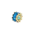 18K gold plated spacer bead inlaid with radiant rectangular blue zircon for DIY jewelry making - Pendant Only (Without Chain) / Gold With Blue Zirconia
