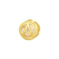 18K gold plated letter A charm pendant with sparkling cubic zirconia inlay for DIY jewelry - A Pendant Only (Without Chain) / Gold