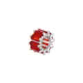 Silver plated jewelry spacer bead featuring vibrant red baguette cut cubic zirconia stones - Pendant Only (Without Chain) / Silver With Red Zirconia