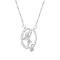 Elegant silver initial Q necklace featuring a sparkling angel pendant and zircon detail - Letter Q (ZXL-009) / Gold