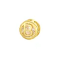 Elegant 18K gold plated letter B charm pendant inlaid with sparkling cubic zirconia stones - B Pendant Only (Without Chain) / Gold