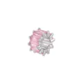 Elegant pink baguette zircon spacer bead with 18K silver plating for DIY jewelry - Pendant Only (Without Chain) / Silver Pink Zircon