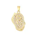 Pendentif style hip-hop plaqué or 18 carats avec lettre P en zircone cubique sur fond blanc - Pendentif Lettre P Seul (Sans Chaîne) / Or