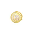 Gold plated 18K letter C pendant with sparkling round zirconia for DIY jewelry making - C Pendant Only (Without Chain) / Gold