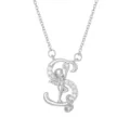 Elegant silver initial S pendant necklace featuring a fairy design and sparkling crystals - Letter S (ZXL-009) / Gold