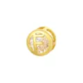 18K vergoldeter Buchstabe F Anhänger mit funkelndem Zirkonia-Inlay - F Anhänger Ohne Kette / Gold