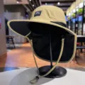 Outdoor sun hat with neck flap and wide brim, ideal for hiking, fishing and travel. - Shawl Bucket Hat / Khaki