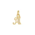 Elegant 18K gold plated copper initial letter A pendant with sparkling cubic zirconia - Letter A (DZ-425) / Gold