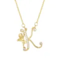 18K gold plated angel initial letter K pendant necklace for women - Letter K (ZXL-009) / Gold