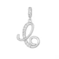 Elegante ciondolo lettera L in argento con zirconi cubici scintillanti per collana donna - Lettera C (Solo Ciondolo)