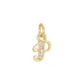 Elegante ciondolo lettera P in rame placcato oro 18 carati con pietre scintillanti - Lettera P (DZ-425) / Oro