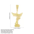 Detailmaße und Material des Erzengels Michael Anhängers aus vergoldetem Messing mit Zirkonia - Kleiner St. Michael Erzengel Gold Stil (13)