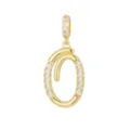 Elegante ciondolo con lettera O placcato oro con castoni in pietre di zircone trasparente. - Stile O