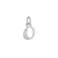 Elegante ciondolo lettera O placcato oro 18 carati argento con zirconi scintillanti - Lettera O (DZ-425) / Argento