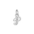 Elegante ciondolo con lettera P color argento con pietre di zirconi scintillanti moda - Lettera P (DZ-425) / Argento
