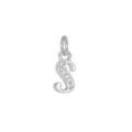 Ciondolo lettera S argento scintillante con micro-pave per collane gioielli moda - Lettera S (DZ-425) / Argento