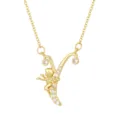 Elegant 18K gold plated copper necklace featuring a crystal angel and initial letter Y - Letter Y (ZXL-009) / Gold