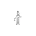 Elegante ciondolo con lettera T placcato argento per collana con zirconi brillanti - Lettera T (DZ-425) / Argento