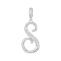 Elegante ciondolo lettera S in argento con pietre di zirconia cubica scintillanti - Lettera S