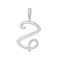 Elegante ciondolo color argento con lettera Z stilizzata e zirconi cubici - Stile Z