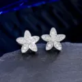 Detailed macro shot of sparkling star-shaped stud earrings with micro-pave cubic zirconia - Star Shape (NO.4)