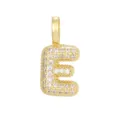 Detailaufnahme eines 18K vergoldeten Buchstabe-E-Anhängers mit Zirkonia-Steinen - Buchstabe E Anhänger einzeln (ohne Kette) / Gold
