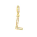 Détail d'un pendentif lettre L plaqué or 18 carats avec pierres en zircone cubique - Lettre L (DZ-350) / Or