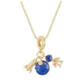 Close-up of gold space theme necklace pendant with astronaut and blue starry planet - Astronaut Pendant / Pendant Only (No Chain)