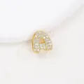 Sparkling 18K gold plated copper letter A pendant paved with clear cubic zirconia stones - Pendant Only (No Chain) / Gold A