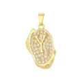 Pendentif lettre 'Y' plaqué or 18K avec zircons scintillants, style hip-hop moderne - Pendentif Lettre Y Seul (Sans Chaîne) / Or