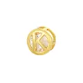 18 Karat vergoldeter Zirkonia-Anhänger Buchstabe K für DIY-Halsketten - K Anhänger Ohne Kette / Gold