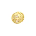 18K vergoldeter Anhänger Buchstabe R mit Zirkonia für DIY-Schmuckherstellung Zubehör - R Anhänger Ohne Kette / Gold