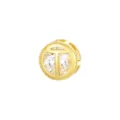 Exquisiter 18K vergoldeter Buchstabe T Anhänger mit funkelnder Zirkonia-Einlage - T Anhänger Ohne Kette / Gold