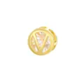 18K Vergoldeter Zirkon-Initial-V-Anhänger für DIY-Halsketten und Armband-Schmuckzubehör - V Anhänger Ohne Kette / Gold