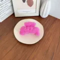 Pince à cheveux rose vif en peluche pour des coiffures élégantes d'automne et d'hiver - Rose rouge