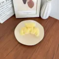 Pince à cheveux élégante en peluche jaune douce parfaite pour le coiffage automne et hiver - Jaune Oie