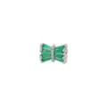 Vue détaillée d'une perle en zircon vert émeraude pour la création de bijoux DIY - Zirconia Vert / Argent