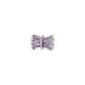 Détail d'une perle cylindrique sertie de zircons violets pour la création de bijoux DIY - Zircone Violette / Argent