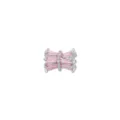 Vue détaillée d'une perle d'espacement cylindrique argentée sertie de zircons roses pour bijoux - Zircone Rose / Argent