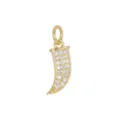 Close-up of 18K gold plated horn pendant with cubic zirconia inlay for DIY jewelry - Chili / Gold
