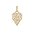 Detailed macro view of a 18K gold-plated heart pendant inlaid with cubic zirconia - Slim Heart / Gold