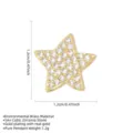 Detailed view of gold-plated star pendant with 5A cubic zirconia and 1.2cm size info - Pentagram / Pendant Only (No Chain)