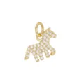 Detail shot of 18K gold plated horse charm with micro-pave cubic zirconia inlay - Pony / Gold
