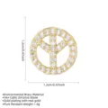 Detail view of gold-plated cubic zirconia peace sign pendant with 1.2cm size measurements. - Airplane / Pendant Only (No Chain)